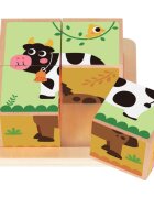 2Kids Toys Wooden Blocks Farm 2 kostky ze dřeva 18m+ 4 ks