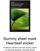 Abib Gummy Sheet Mask Heartleaf Sticker zklidňující plátýnková maska pro citlivou a problematickou pokožku 27 ml