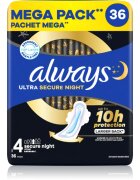 Always Ultra Secure Night Size 4 vložky na noc 36 ks