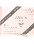 Apivita Natural Soap Rose & Black Pepper čisticí tuhé mýdlo 125 g