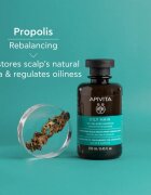 Apivita Oily Hair Oil Balance Shampoo hloubkově čisticí šampon pro mastnou pokožku hlavy pro posílení a lesk vlasů 250 ml