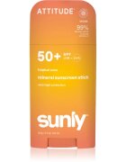 Attitude Sunly Tropical Coco minerální ochranný krém na obličej a tělo v tyčince SPF 50+ 60 g