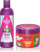 Aussie SOS Repair Revive & Repeat dárková sada pro namáhané vlasy a vlasovou pokožku