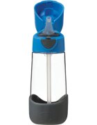 B.Box Bottle with Straw láhev s brčkem Blue Gray 1 ks