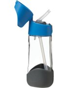B.Box Bottle with Straw láhev s brčkem Blue Gray 1 ks