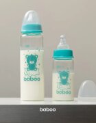 Baboo Anti-colic Glass Feeding Bottle Narrow Neck skleněná kojenecká láhev 3m+ 1 ks