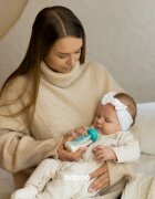 Baboo Anti-colic Glass Feeding Bottle Narrow Neck skleněná kojenecká láhev 3m+ 1 ks