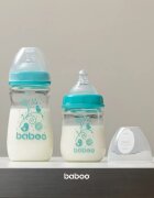 Baboo Anti-colic Glass Feeding Bottle Wide Neck skleněná kojenecká láhev 3m+ 1 ks