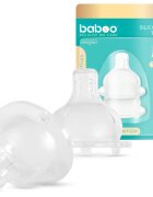 Baboo Premium Silicone Teat Medium Flow savička na láhev 3m+ 2 ks