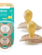Baboo Soothers Round Latex with Case dudlík Au Naturale 0-6 m 2 ks