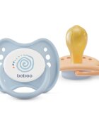 Baboo Soothers Round Latex with Case dudlík Blue Haze 6-12 m 2 ks