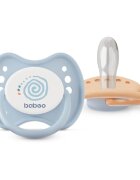 Baboo Soothers Silicone Symmetrical with Case dudlík Blue Haze 6-12 m 2 ks