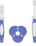 Baboo Toothbrush Set sada zubní péče pro miminka Blue Haze 6m+ 3 ks