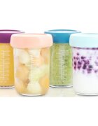 Babymoov Bowls Glass miska s víčkem Glass 4x220 ml