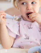 BabyOno Be Active Stainless Steel Spoon and Fork příbor pro děti Beige 12m+ 2 ks