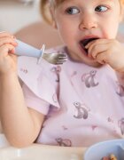 BabyOno Be Active Stainless Steel Spoon and Fork příbor pro děti Blue 12m+ 2 ks