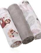 BabyOno Muslin Diapers Super Soft látkové pleny Grey 70x70 cm 3 ks