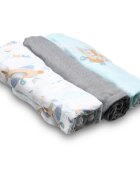 BabyOno Natural Bamboo Diapers Blue-Grey látkové pleny 70x70 cm 3 ks
