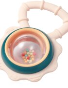 BabyOno Rattle With Teether 3m+ kousátko s chrastítkem Flower 1 ks