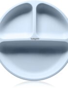 BabyOno Siilicone Plate 6m+ dělený talíř s přísavkou Blue 1 ks