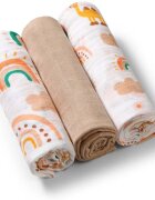 BabyOno Take Care Muslin Diapers látkové pleny Beige 3 ks