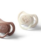 BabyOno Take Care Symmetrical Silicone Soothers dudlík Day & Night 18m+ 2 ks