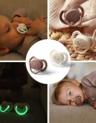BabyOno Take Care Symmetrical Silicone Soothers dudlík Day & Night 18m+ 2 ks