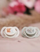 BabyOno Take Care Symmetrical Silicone Soothers dudlík Day & Night 6-18m+ 2 ks