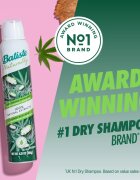 Batiste Naturally Coconut & Hemp suchý šampon pro absorpci přebytečného mazu a pro osvěžení vlasů 200 ml
