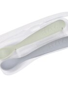 Beaba Set of 2 Ergonomic Spoons lžička s pouzdrem Pebble Green 4m+ 2 ks