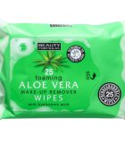 Beauty Formulas Aloe Vera vlhčené čisticí ubrousky s kyselinou hyaluronovou 25 ks