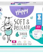 BELLA Baby Happy Soft&Delicate jednorázové pleny s kanálky Junior Extra 15+ kg 34 ks