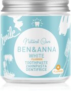 BEN&ANNA Natural Toothpaste White Fluoride zubní pasta ve skleněné dóze s fluoridem 100 ml