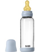 BIBS Baby Glass Bottle Round Latex antikoliková láhev Baby Blue 1 ks