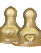 BIBS Baby Glass Bottle Rubber Nipple savička na láhev Fast Flow 2 ks