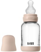 BIBS Baby Glass Bottle Silicone antikoliková láhev se silikonovým pítkem Blush 1 ks