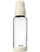 BIBS Baby Glass Bottle Silicone antikoliková láhev se silikonovým pítkem Ivory 1 ks