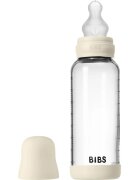 BIBS Baby Glass Bottle Silicone antikoliková láhev se silikonovým pítkem Ivory 1 ks