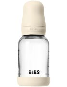 BIBS Baby Glass Bottle Silicone antikoliková láhev se silikonovým pítkem Ivory 1 ks
