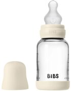 BIBS Baby Glass Bottle Silicone antikoliková láhev se silikonovým pítkem Ivory 1 ks