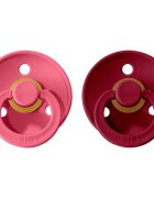 BIBS Colour Natural Rubber Size 2: 6+ months dudlík Coral / Ruby 2 ks