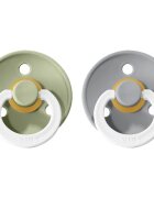 BIBS Colour Natural Rubber Size 2: 6+ months dudlík Sage Night / Cloud Night 2 ks