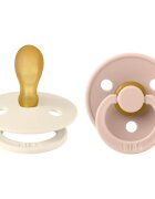 BIBS Colour Size 2: Symmetrical 6+ months dudlík Ivory / Blush 2 ks