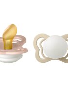 BIBS Couture Glow Natural Rubber Size 1: 0+ months dudlík Blush / Vanilla 2 ks