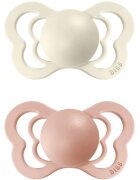 BIBS Couture Natural Rubber Size 2: 6+ months dudlík Ivory / Blush 2 ks