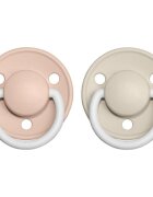BIBS De Lux Natural Rubber Night Size 1: 0+ months dudlík Blush / Vanilla 2 ks