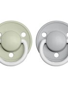 BIBS De Lux Natural Rubber Night Size 2: 6+ months dudlík Sage / Cloud 2 ks