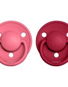 BIBS De Lux Natural Rubber Size 1: 0+ months dudlík Coral / Ruby 2 ks