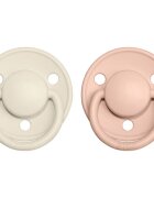 BIBS De Lux Natural Rubber Size 1: 0+ months dudlík Ivory / Blush 2 ks