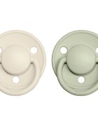 BIBS De Lux Natural Rubber Size 2: 6+ months dudlík Ivory / Sage 2 ks